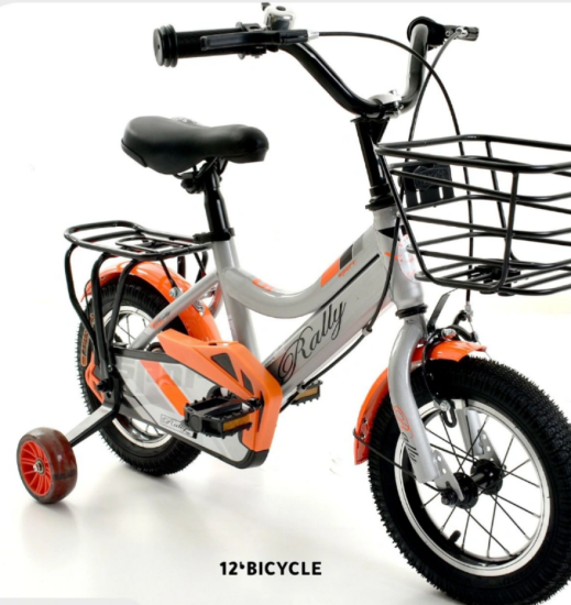 صورة دراجة أطفال رياضية رالي بسلة أمامية بلون موحد مقاس 12,14,16